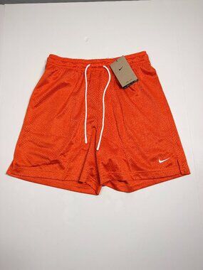 NWT Nike Mesh Workout Shorts - Small - Orange - Standard Fit - Mid Length